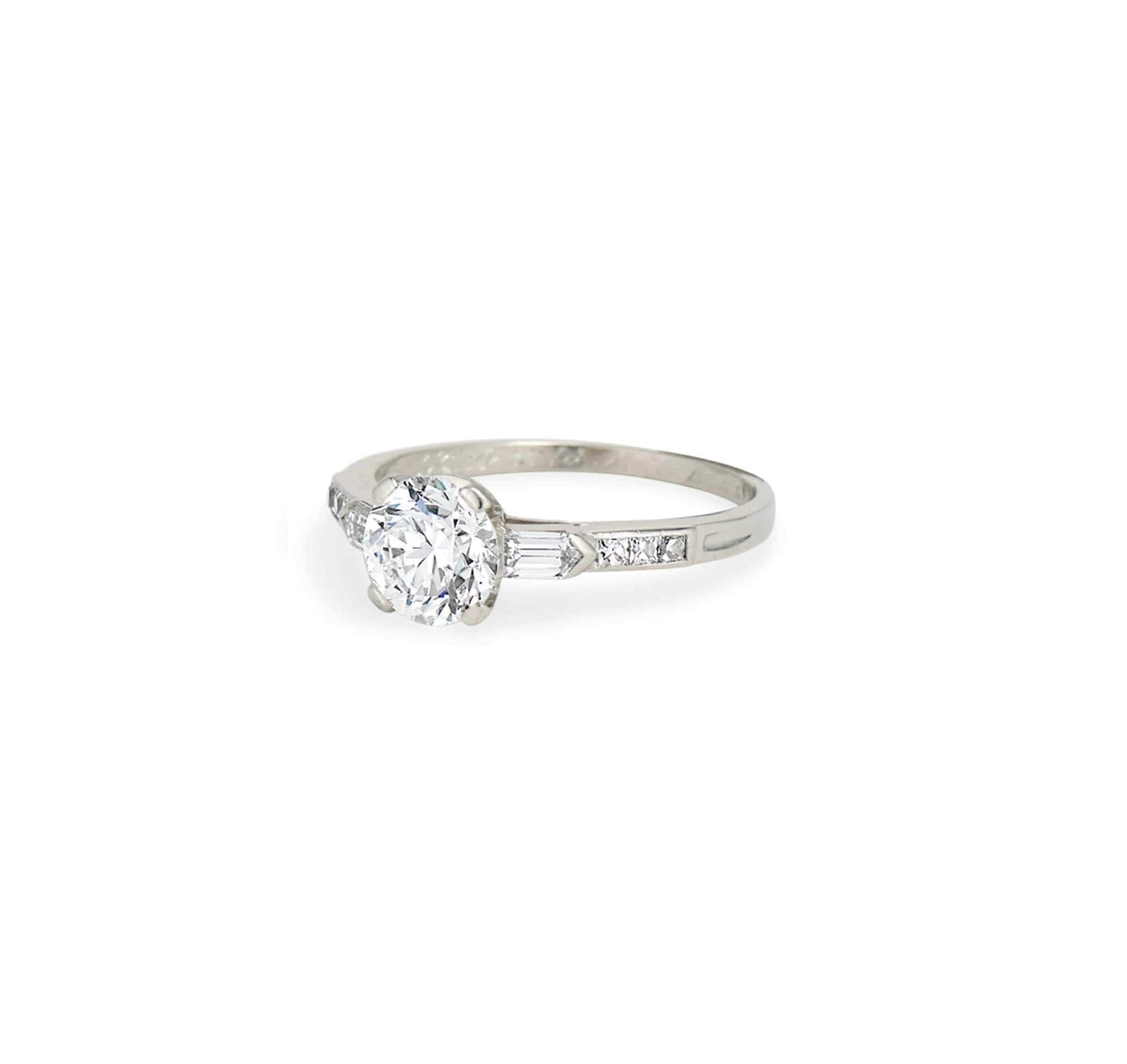 crea　ティファニー 1.30 Carat Art Deco Tiffany & Co Diamond Engagement Ring – Erstwhile