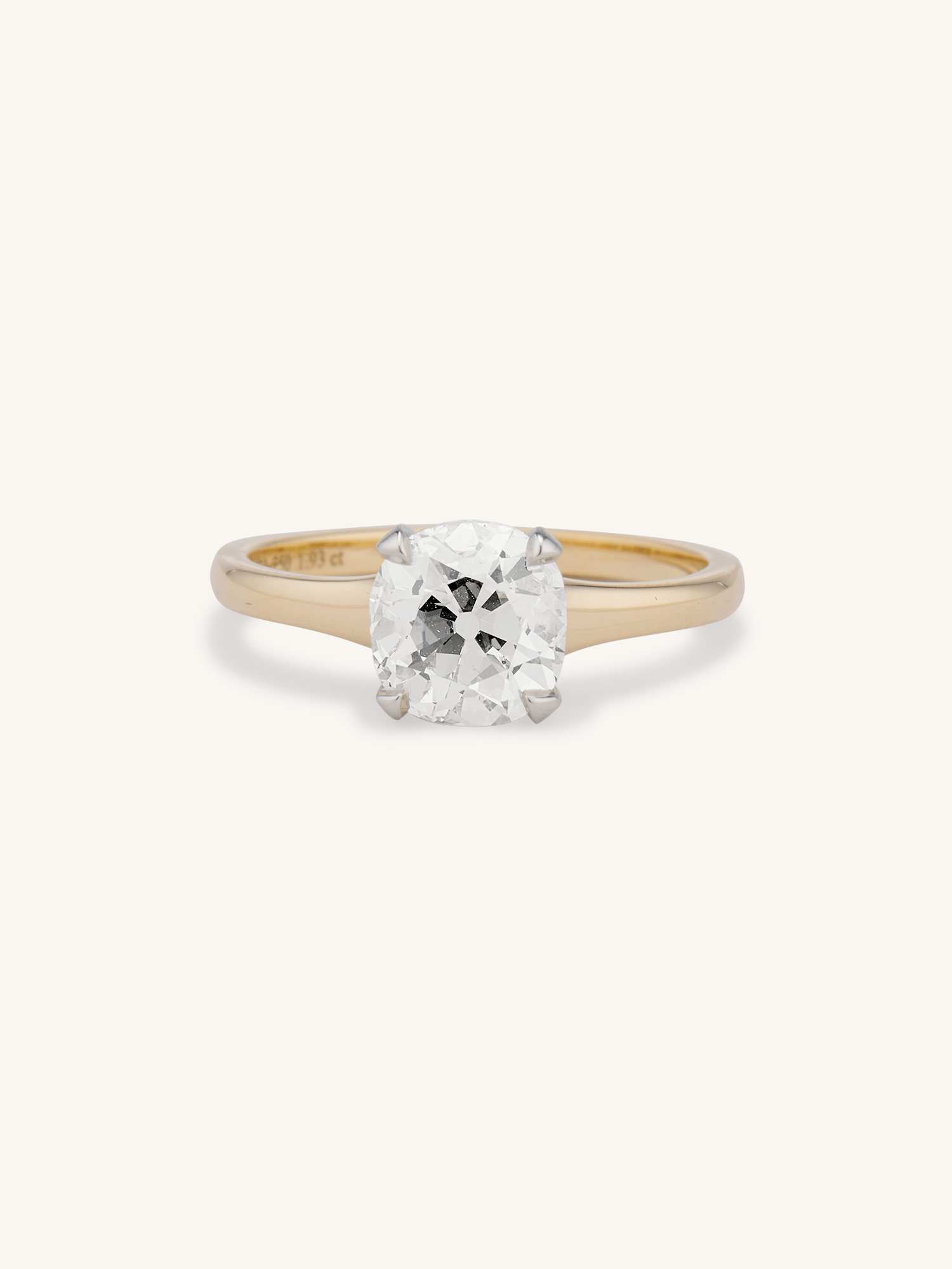 1.93 Ct Antique Old Mine Cushion Cut Diamond Solitaire Engagement