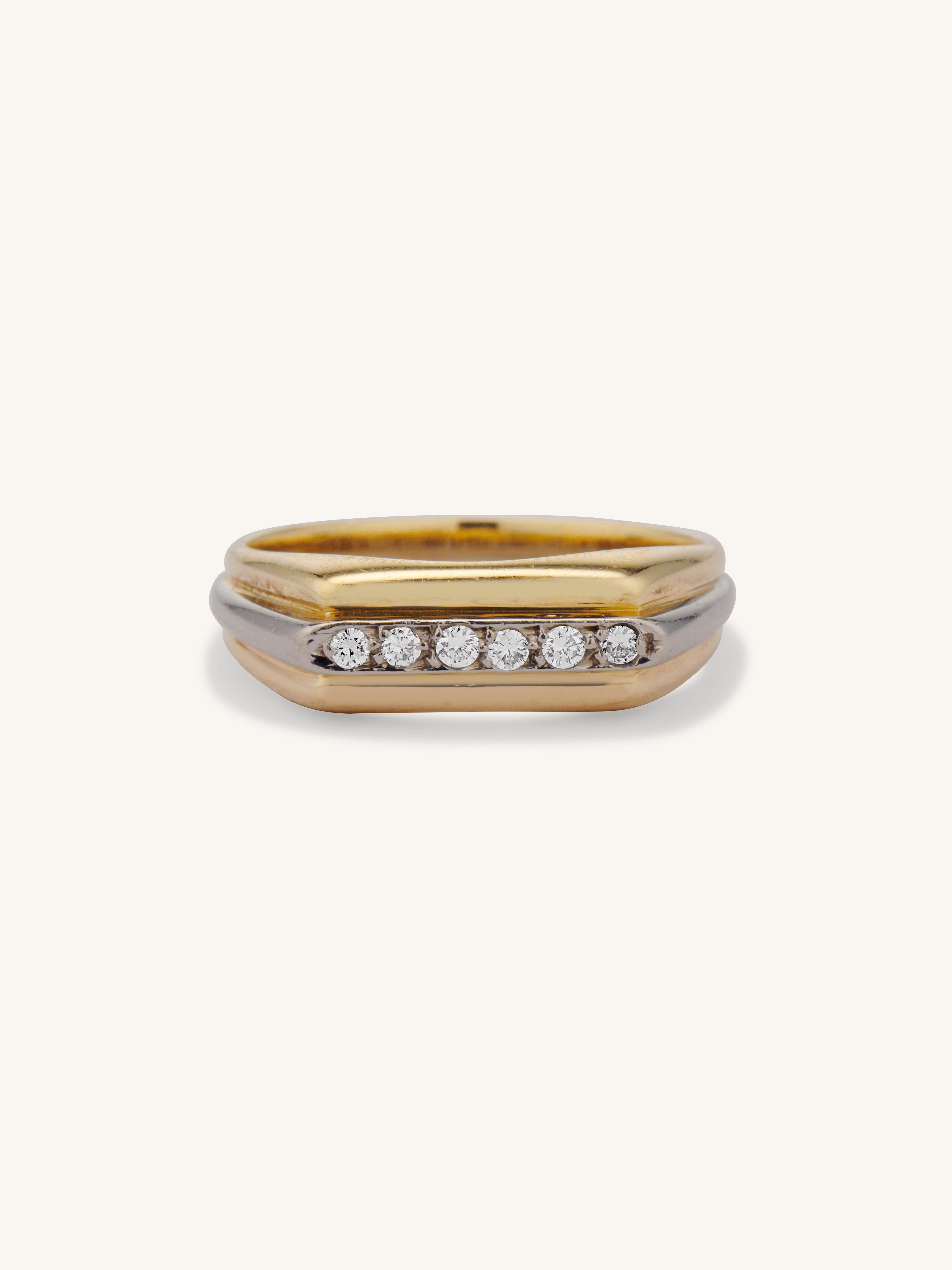 Cartier 70's 18k Gold Modernist Diamond Vintage Band – Erstwhile