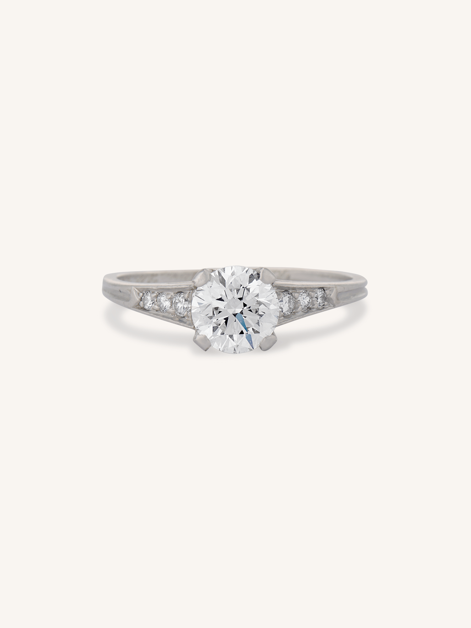 Vintage Tiffany & Co. 1.05 Ct Old European Diamond Platinum 