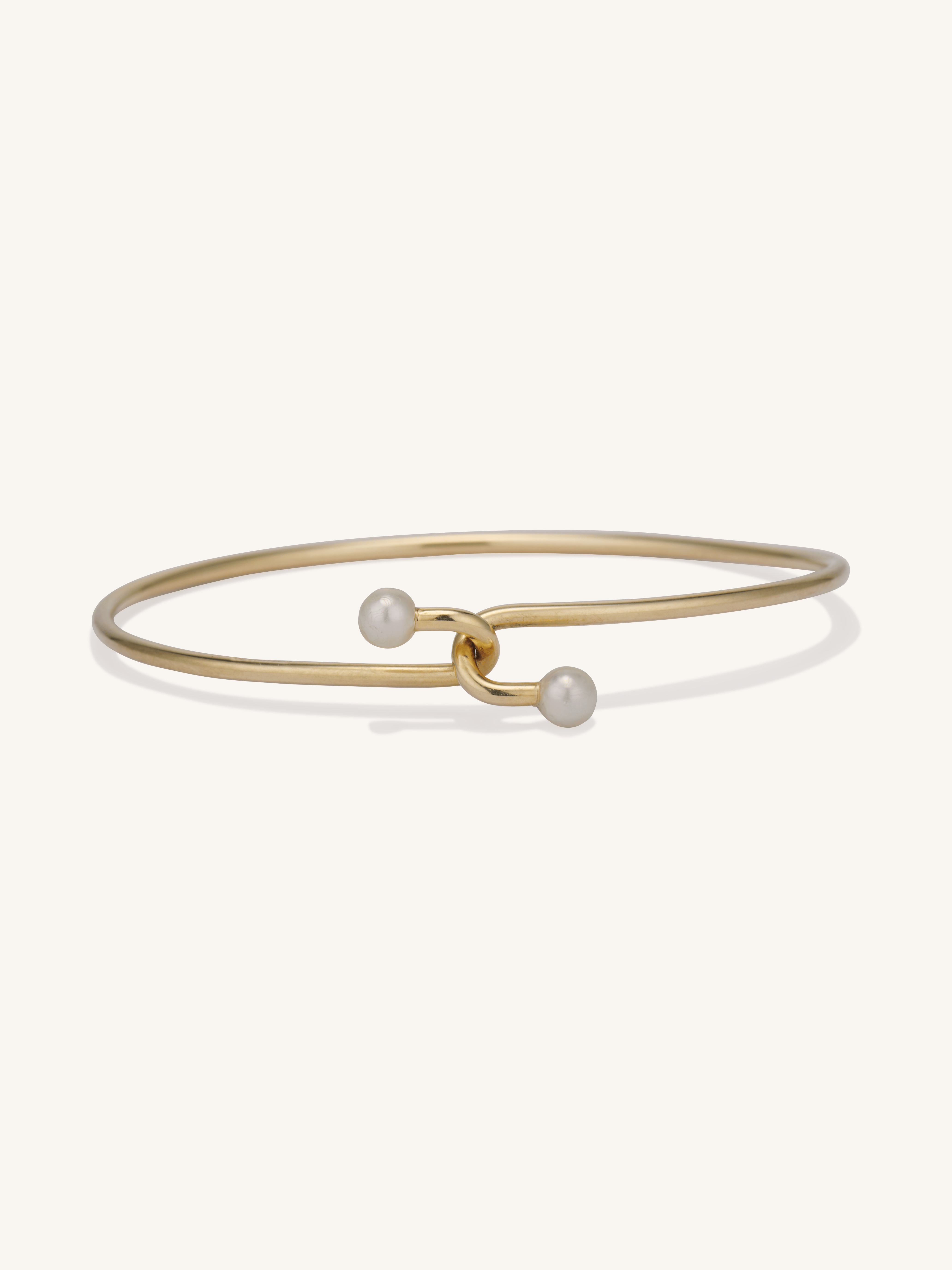 Vintage Tiffany & Co. Pearl & Gold Bypass Bangle Circa 1970 