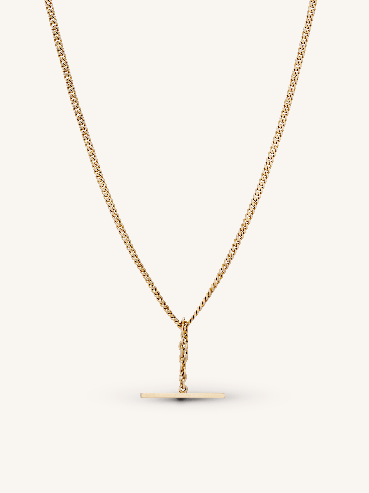 Victorian 14K Yellow Gold Albert Curb Chain Antique Necklace with