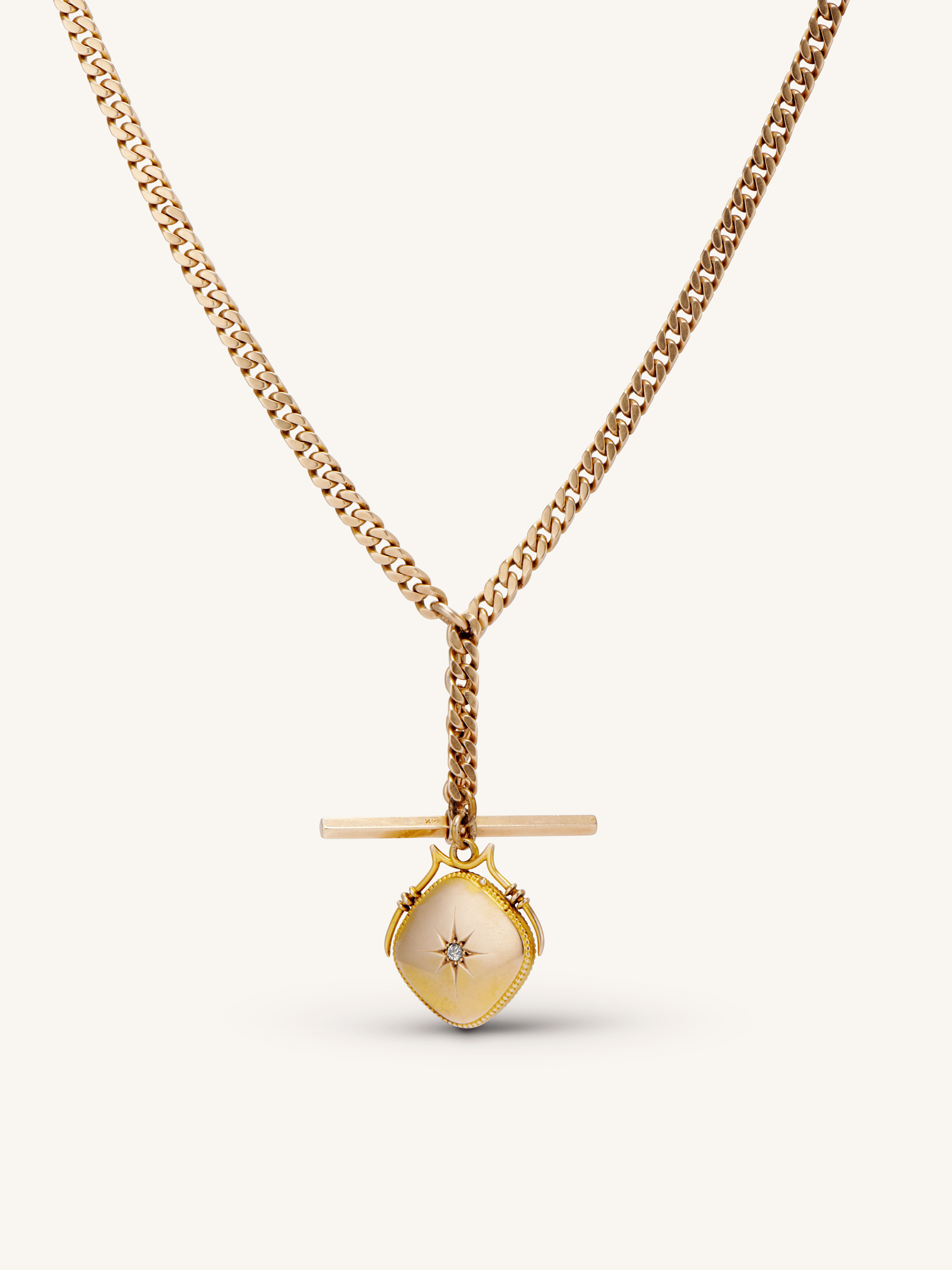 Victorian Gold Albert Chain, Locket, Watch Fob, & T-Bar Chain 