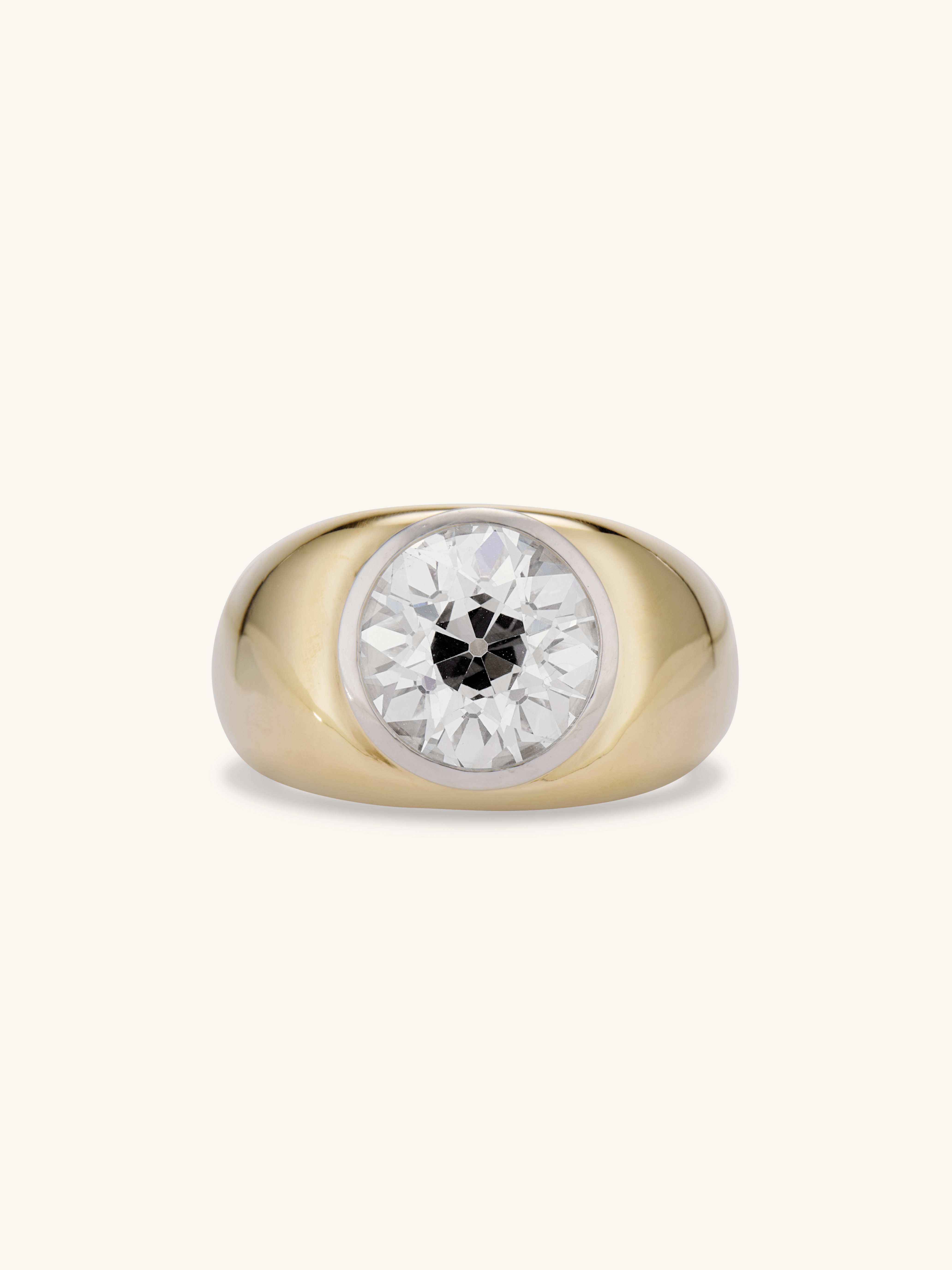 Cartier Old European Cut Diamond Bombé Bezel Set Vintage Ring