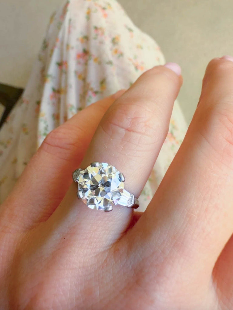 Tiffany & Co. Art Deco 3.27 Carat Old European Cut Diamond Vintage Engagement Ring