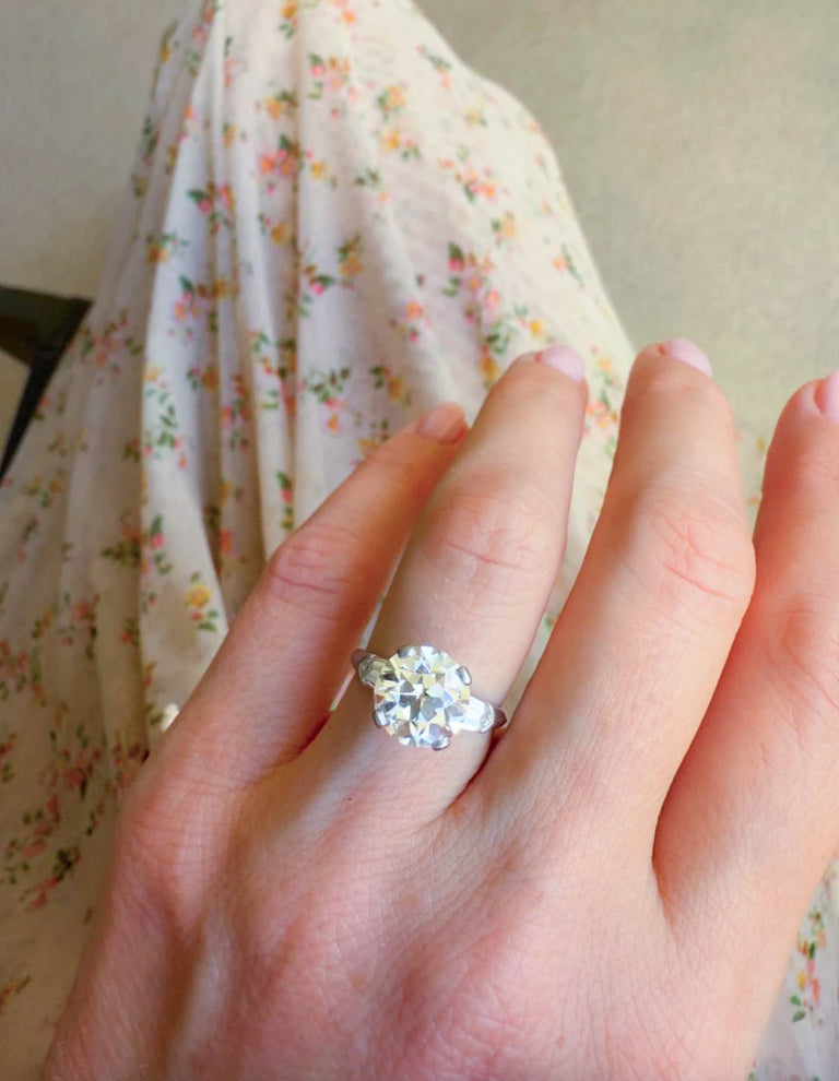 Tiffany & Co. Art Deco 3.27 Carat Old European Cut Diamond Vintage Engagement Ring