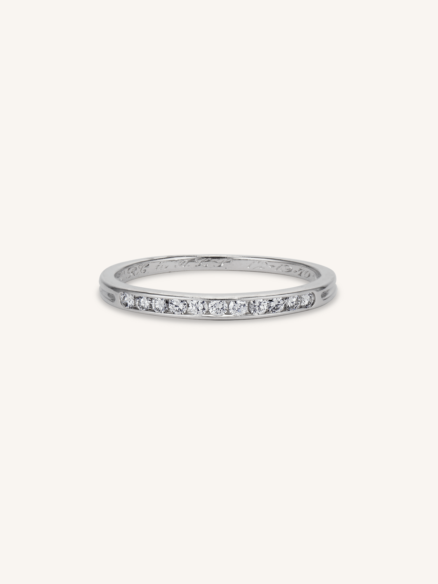 Tiffany Vintage Diamond Platinum Half Eternity Wedding Band
