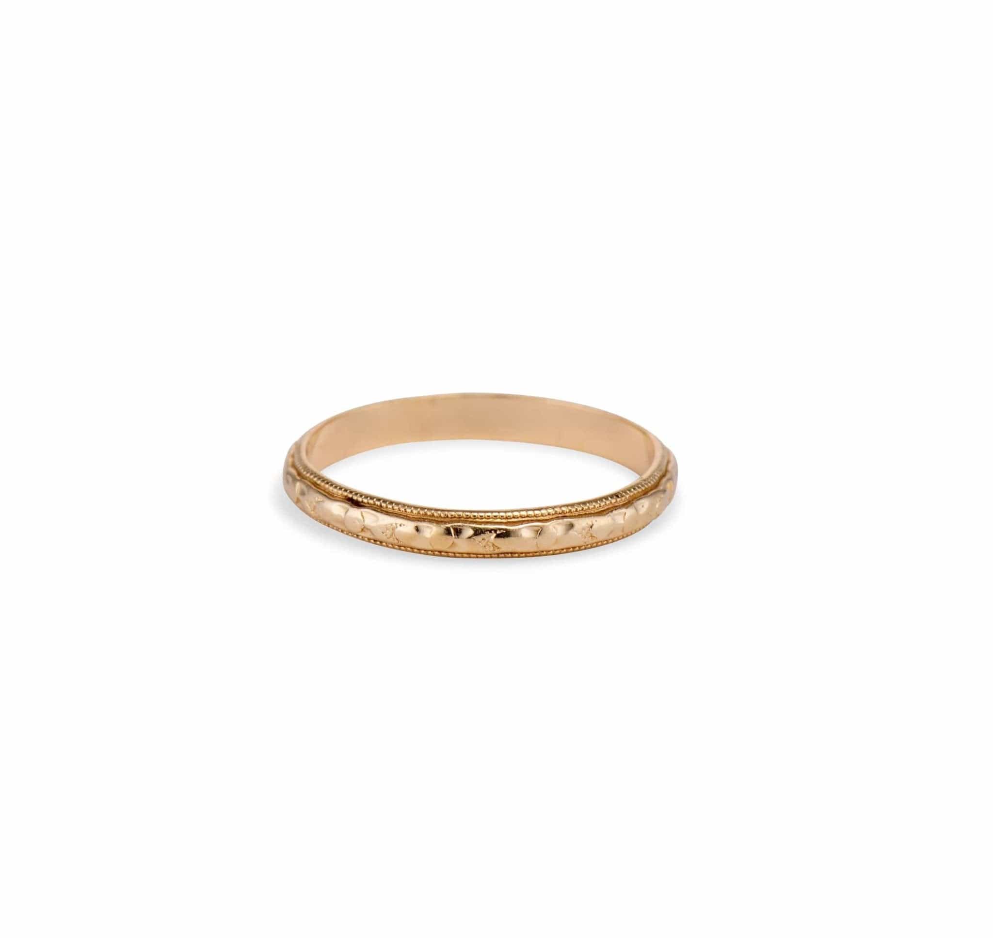 Victorian Forget-Me-Not Gold Wedding Band – Erstwhile