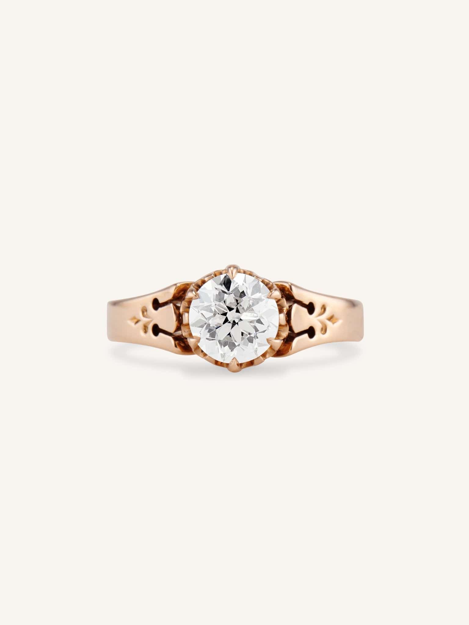 Victorian Old European Cut Diamond Rose Gold Vintage Engagement