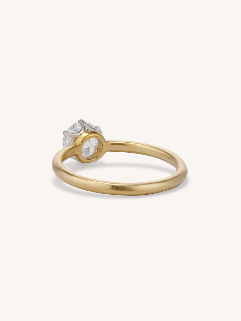 .85ct Vintage Tiffany & Co. Antique Diamond Six-Prong Gold Solitaire Engagement Ring Back