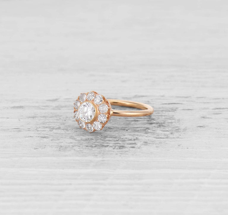 0.48 CARAT DIAMOND VICTORIAN CLUSTER ENGAGEMENT RING