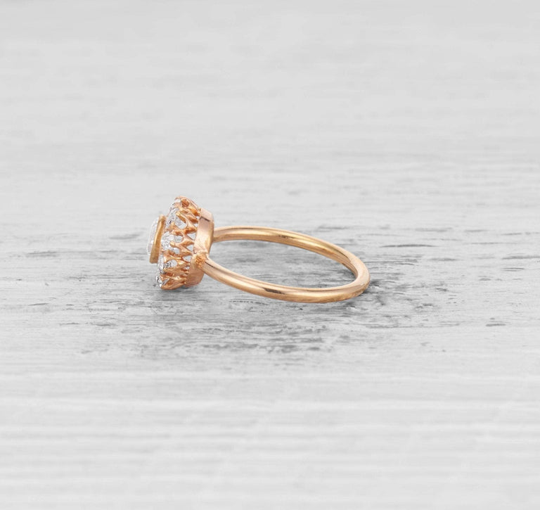 0.48 CARAT DIAMOND VICTORIAN CLUSTER ENGAGEMENT RING