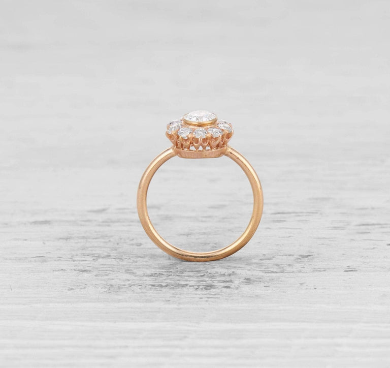 0.48 CARAT DIAMOND VICTORIAN CLUSTER ENGAGEMENT RING