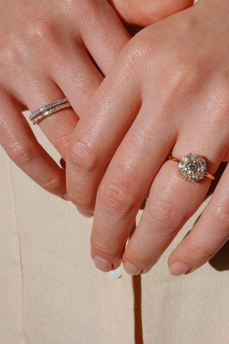 0.48 CARAT DIAMOND VICTORIAN CLUSTER ENGAGEMENT RING