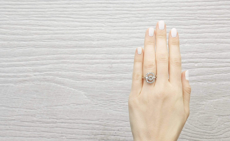 0.75 Carat Art Deco Diamond Engagement Ring