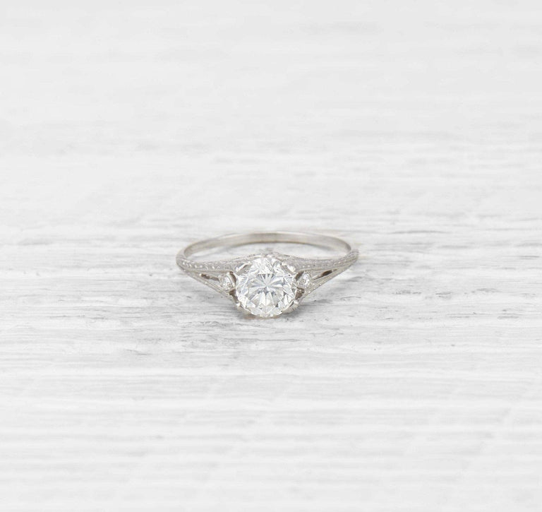 0.97 CARAT EDWARDIAN J E CALDWELL & CO. DIAMOND ENGAGEMENT RING