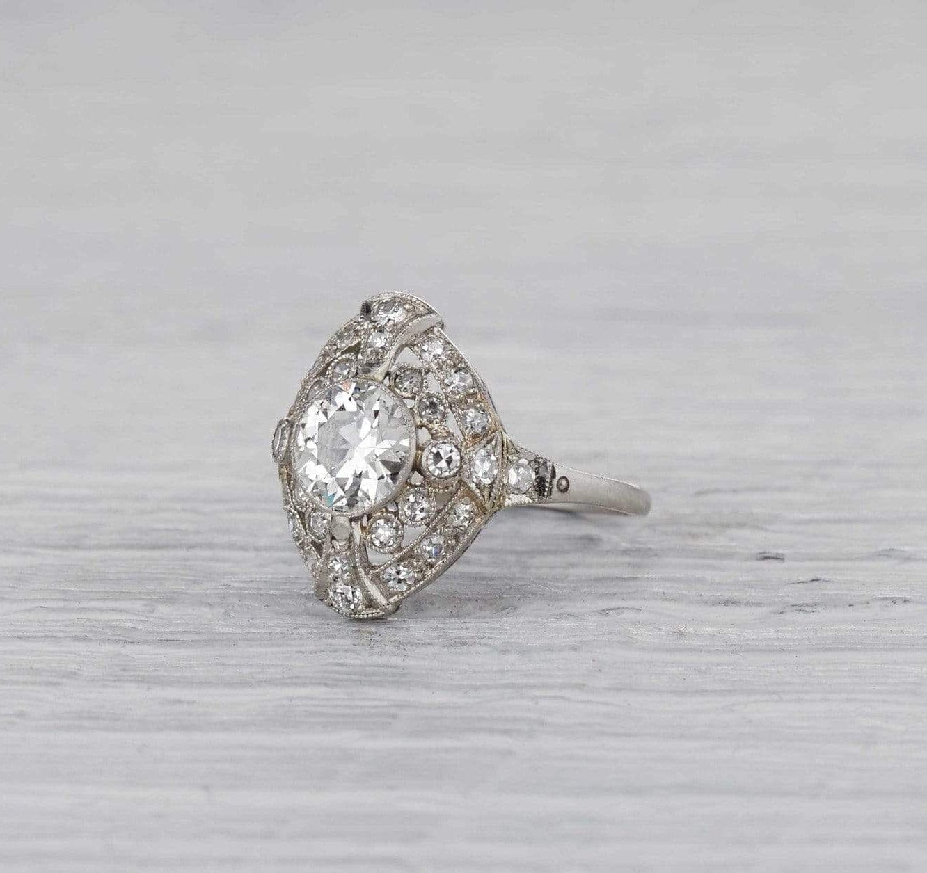 1.01 Carat Gorgeous Classic Cushion Halo Style Diamond Engagement Ring 1.01 Carat Edwardian Engagement Ring \u2013 Erstwhile