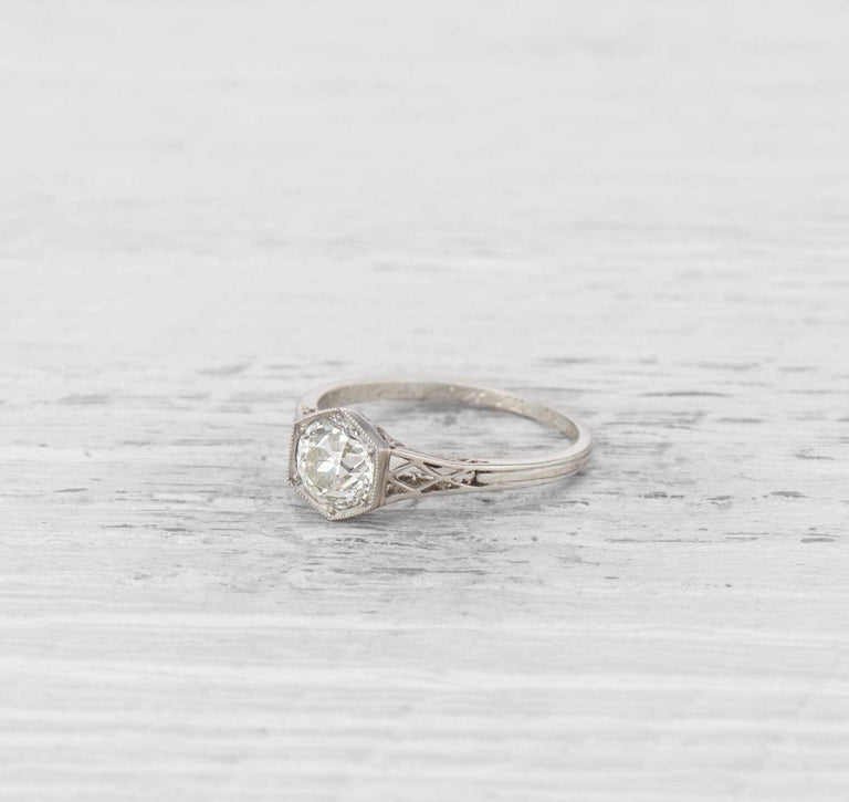 1.02 ART DECO DIAMOND ENGAGEMENT RING