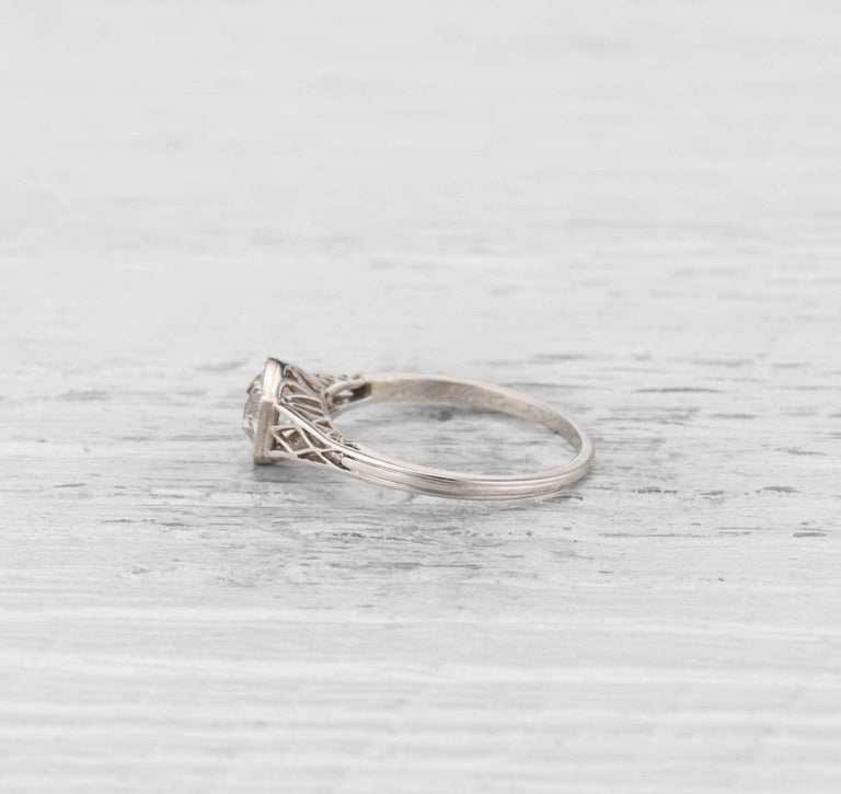 1.02 ART DECO DIAMOND ENGAGEMENT RING