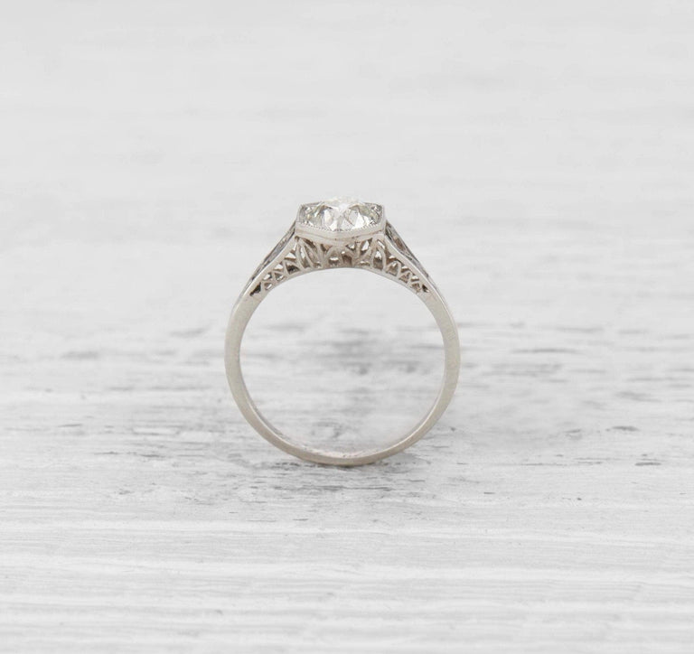1.02 ART DECO DIAMOND ENGAGEMENT RING