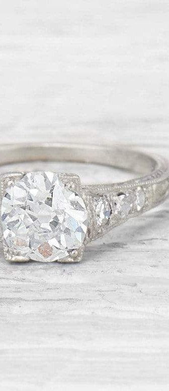 1.02 CARAT ART DECO DIAMOND ENGAGEMENT RING