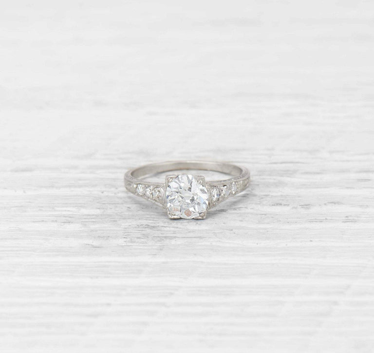 1.02 CARAT ART DECO DIAMOND ENGAGEMENT RING