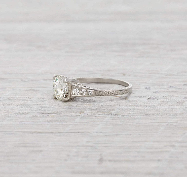 1.02 Carat Diamond Art Deco Engagement Ring