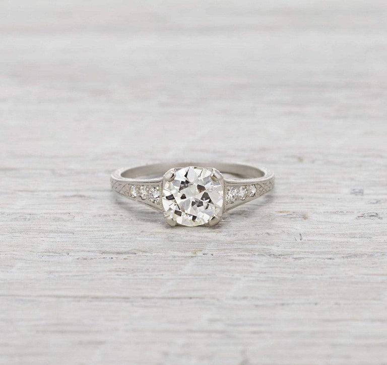 1.02 Carat Diamond Art Deco Engagement Ring