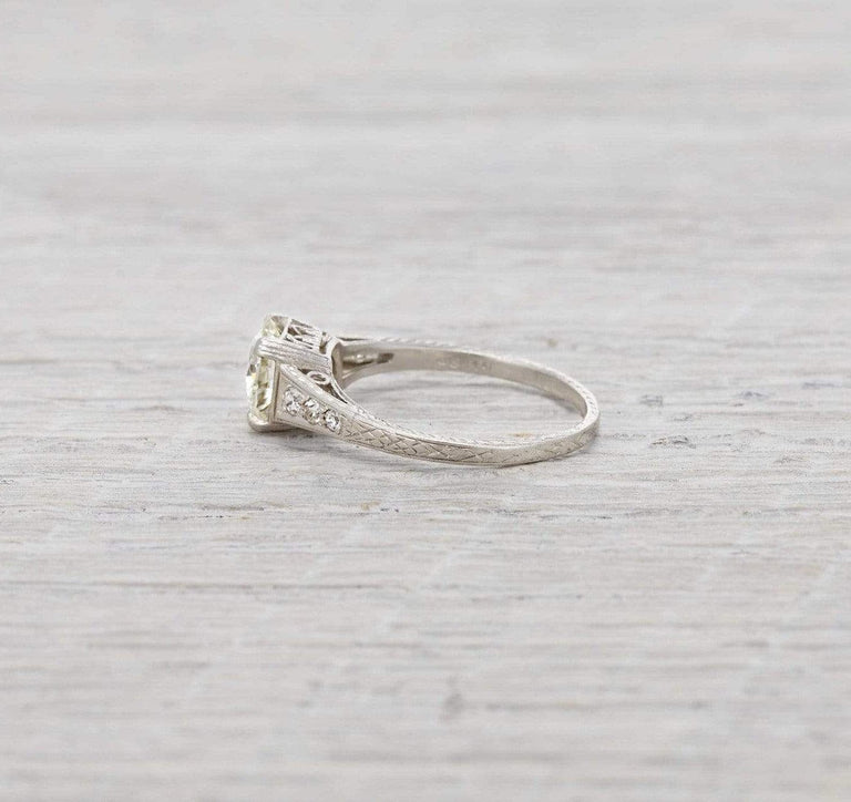 1.02 Carat Diamond Art Deco Engagement Ring