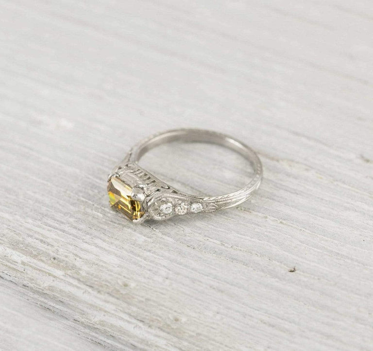 1.02 Carat Fancy Brown-Yellow Diamond Engagement Ring