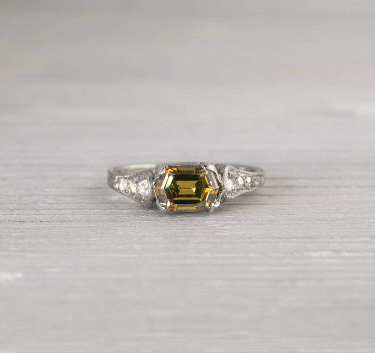1.02 Carat Fancy Brown-Yellow Diamond Engagement Ring