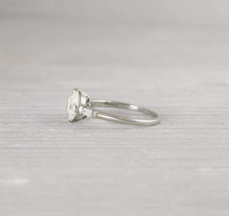 1.02 Carat Old European Cut Art Deco Diamond Engagement Ring