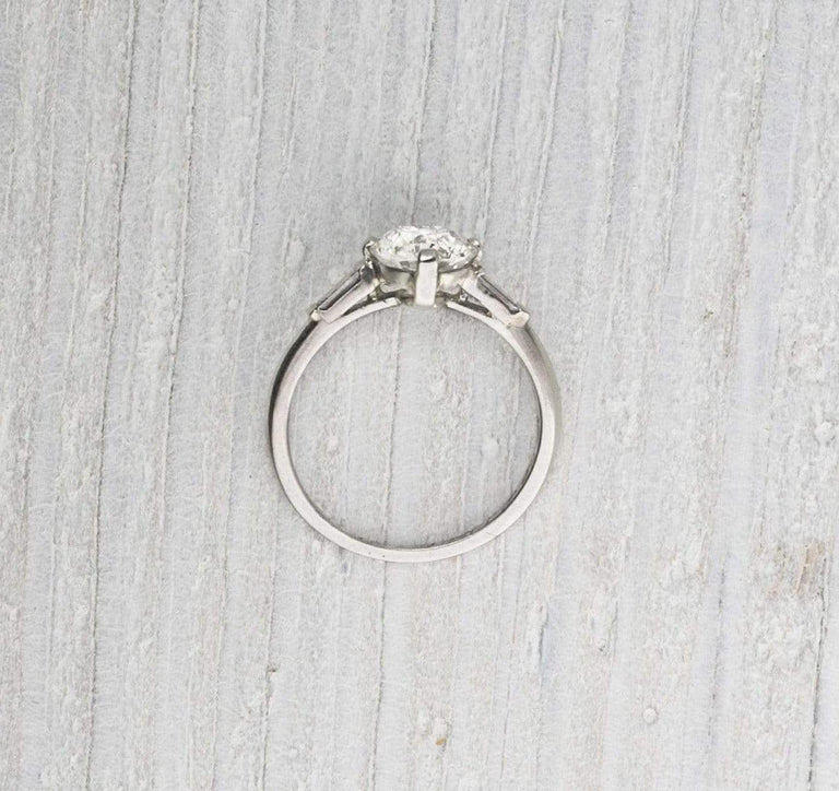 1.02 Carat Old European Cut Art Deco Diamond Engagement Ring
