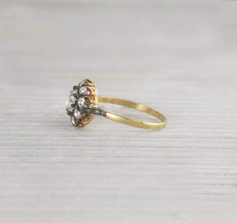1.03 Carat Antique Victorian Flower Cluster Engagement Ring