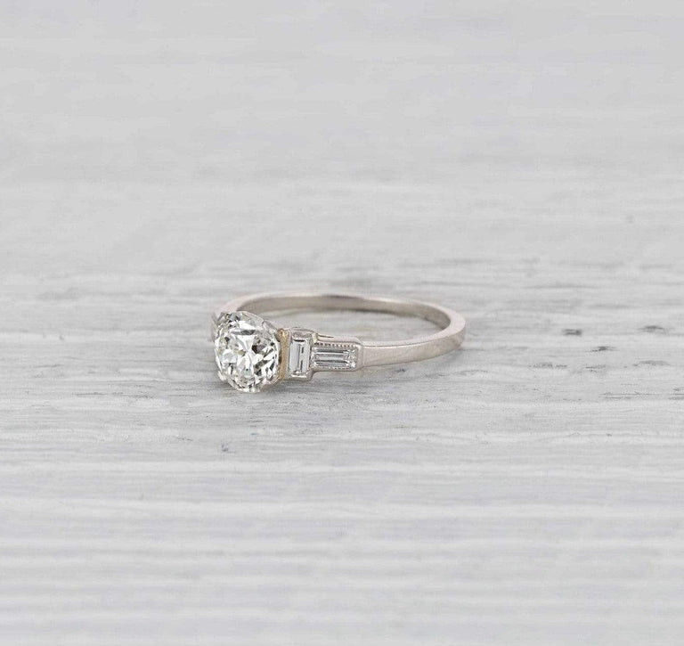 1.04 Carat Art Deco Diamond Engagement Ring