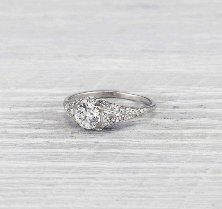 1.04 Carat Art Deco Shreve & Co. Diamond Engagement Ring