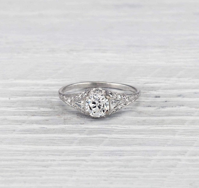1.04 Carat Art Deco Shreve & Co. Diamond Engagement Ring