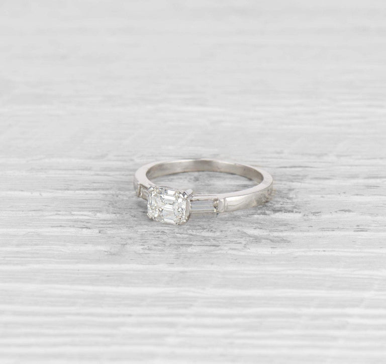 1.04 CARAT EMERALD CUT DIAMOND ENGAGEMENT RING