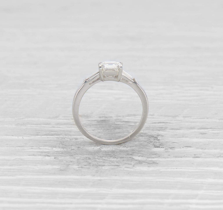 1.04 CARAT EMERALD CUT DIAMOND ENGAGEMENT RING