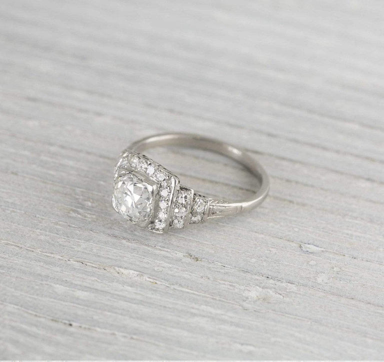 1.05 Carat Vintage Diamond Art Deco Engagement Ring
