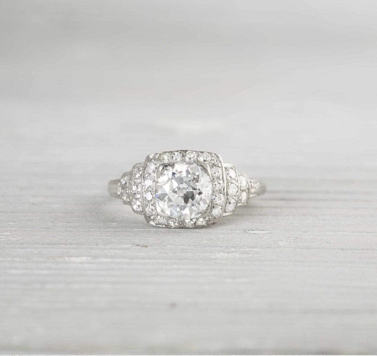 1.05 Carat Vintage Diamond Art Deco Engagement Ring