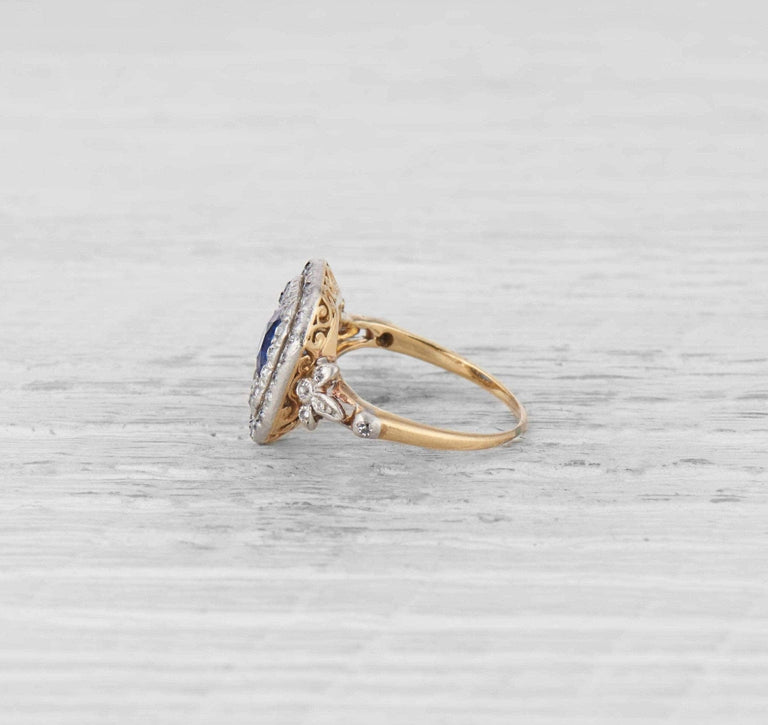 1.06 Carat Edwardian Sapphire & Diamond Ring
