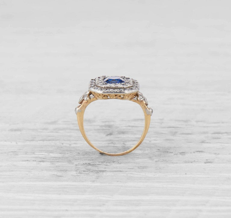 1.06 Carat Edwardian Sapphire & Diamond Ring