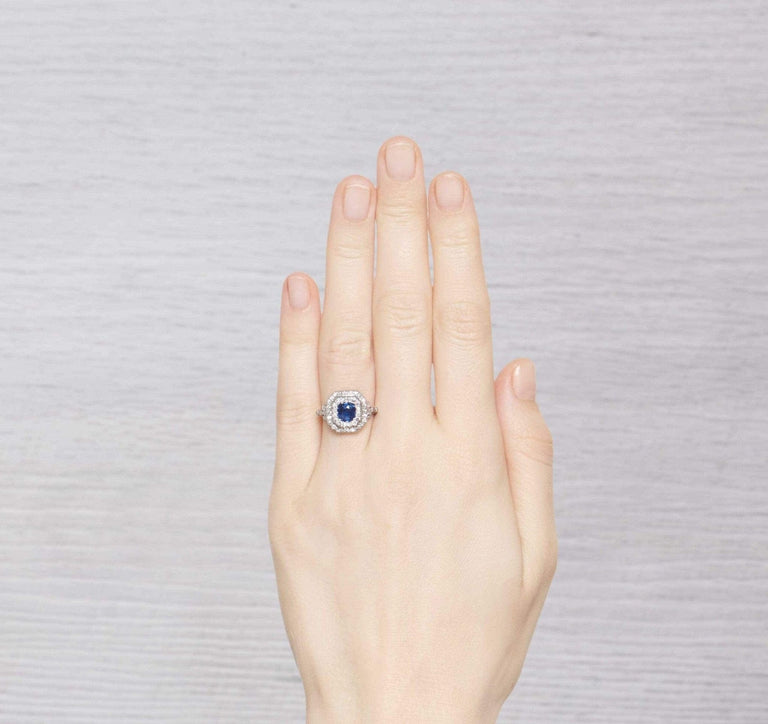 1.06 Carat Edwardian Sapphire & Diamond Ring
