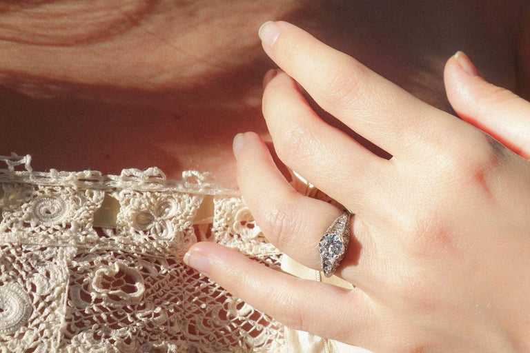 1.08 Carat Edwardian Diamond Engagement Ring