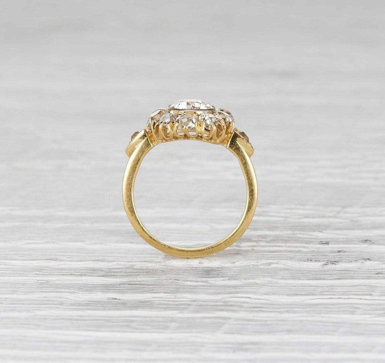 1.08 Carat Victorian Cluster Diamond Engagement Ring