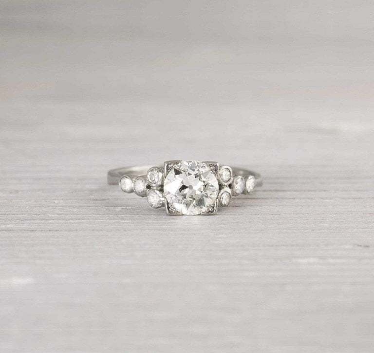 1.08 Carat Vintage Nine Diamond Engagement Ring