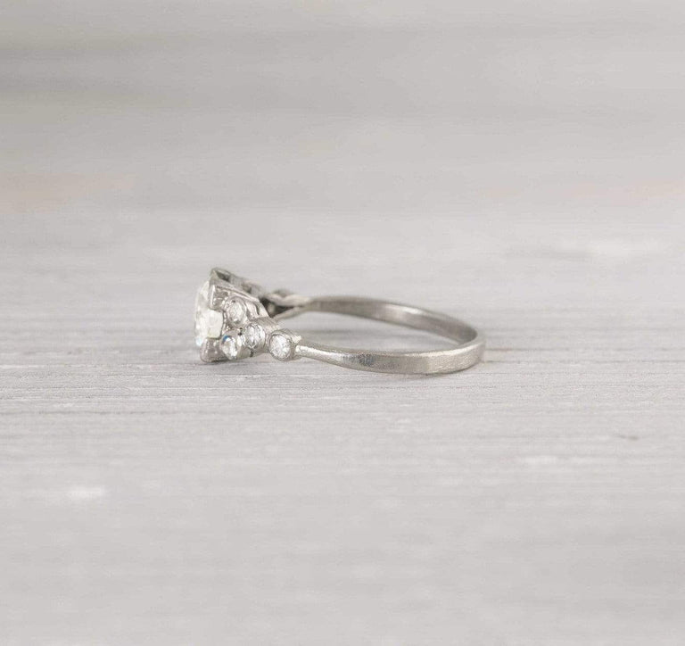 1.08 Carat Vintage Nine Diamond Engagement Ring