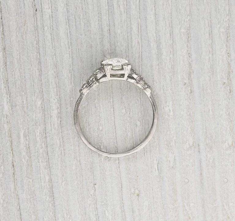1.08 Carat Vintage Nine Diamond Engagement Ring