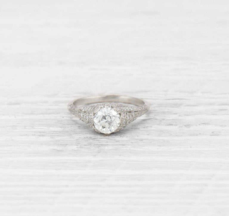 1.09 CARAT ART DECO DIAMOND ENGAGEMENT RING